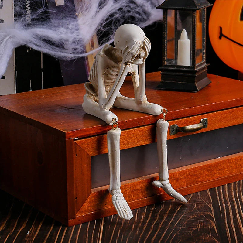 3-Piece Halloween Skeleton Figurine Set
