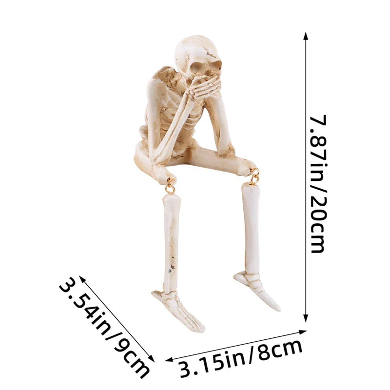 3-Piece Halloween Skeleton Figurine Set
