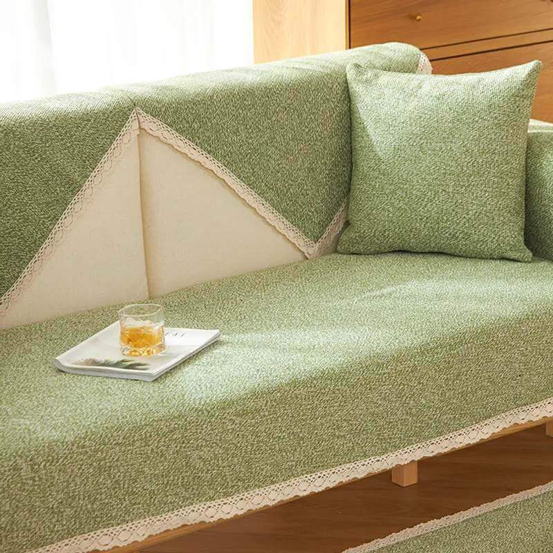 Hand-Woven Cotton Linen Non-Slip Couch Cover All Seasons