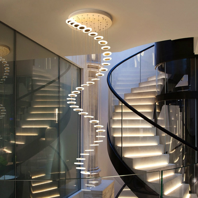 Troglodyte Chandelier – Nordic LED Pendant Light with Rotating Design | Adjustable Height