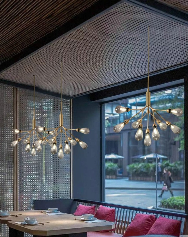 Inflorescence Ceiling Lamp - Nordic Luxury Copper LED Chandelier | Modern Lighting for Kitchens, Dining Rooms & Hallways