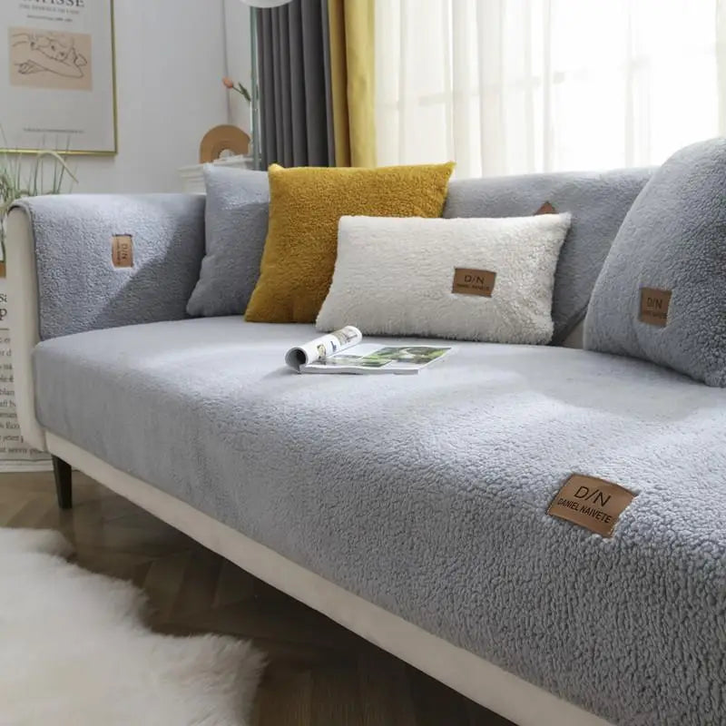 Waterproof Thick Sherpa Fleece Non-Slip Sofa Cover