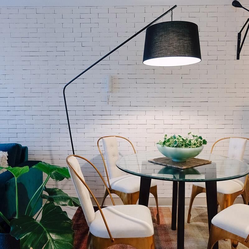 Nordic LED Fishing Floor Lamp in Matte Black Style