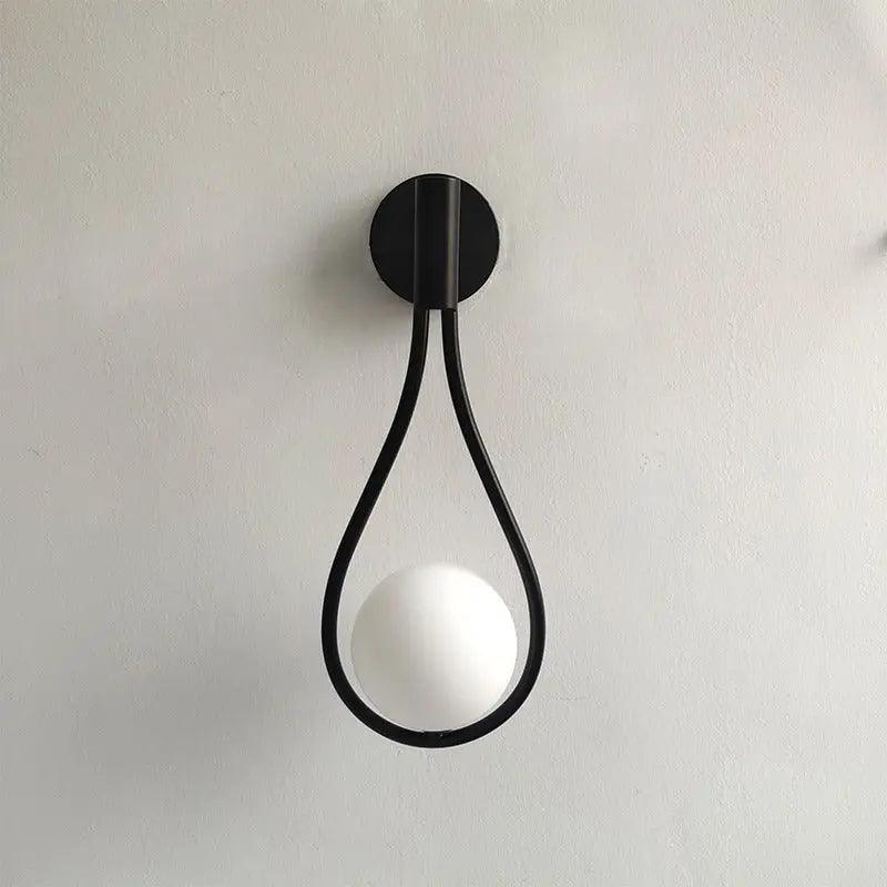 Modern Nordic Glass Ball Wall Lamp with Brass Accent