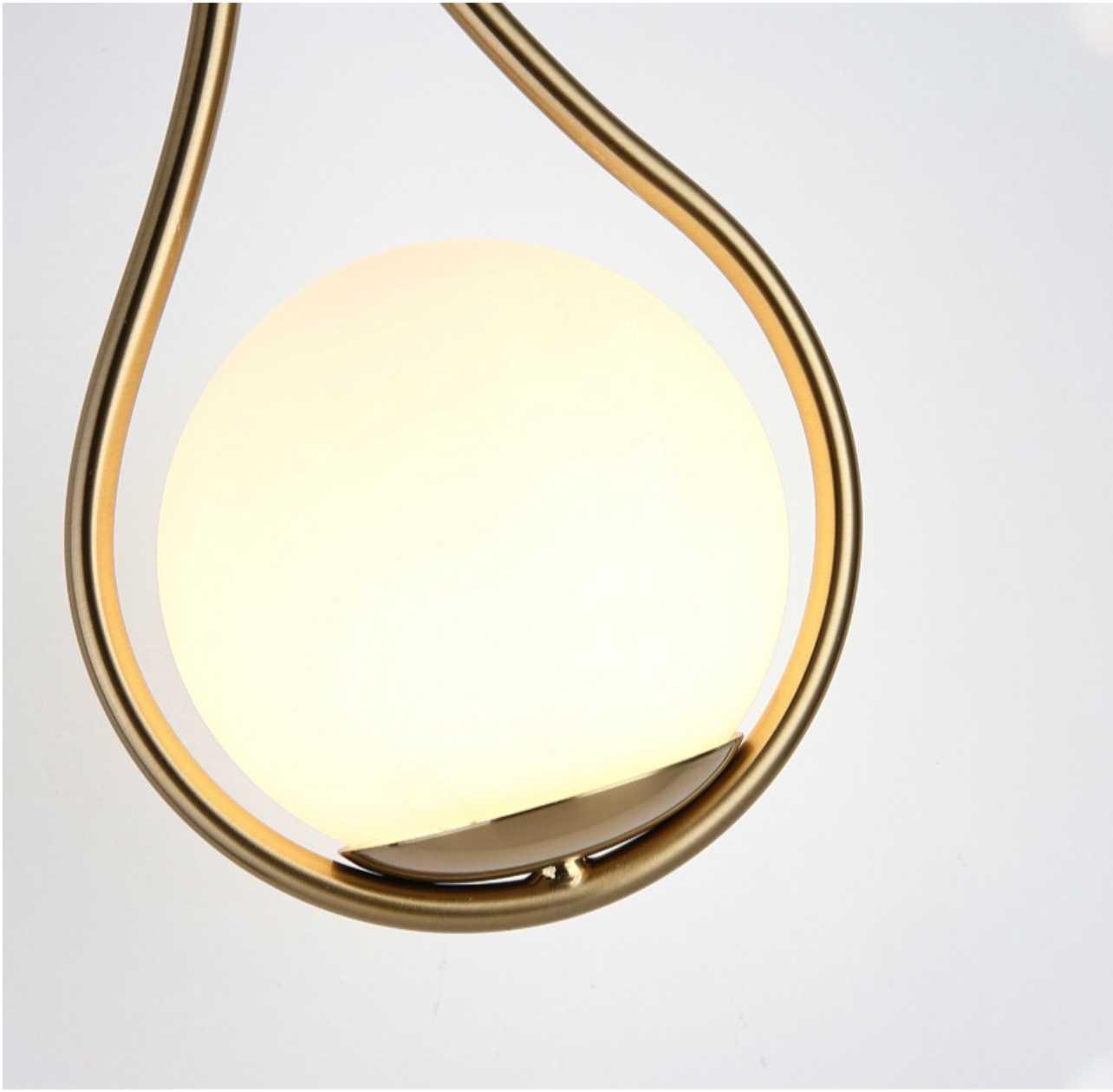 Modern Nordic Glass Ball Wall Lamp with Brass Accent
