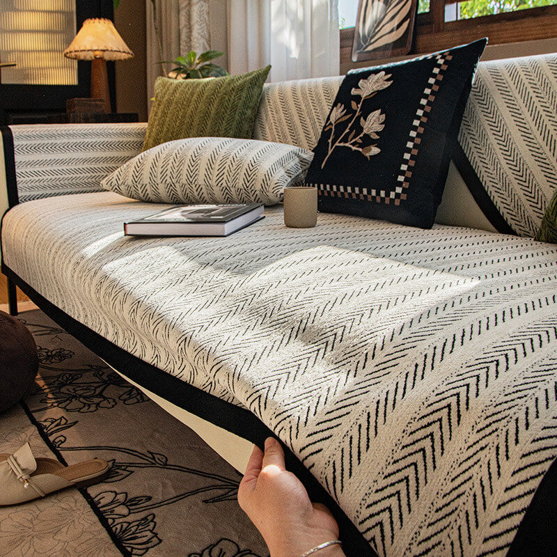 Modern Chenille Fabric Anti-Scratch Non-Slip Couch Cover