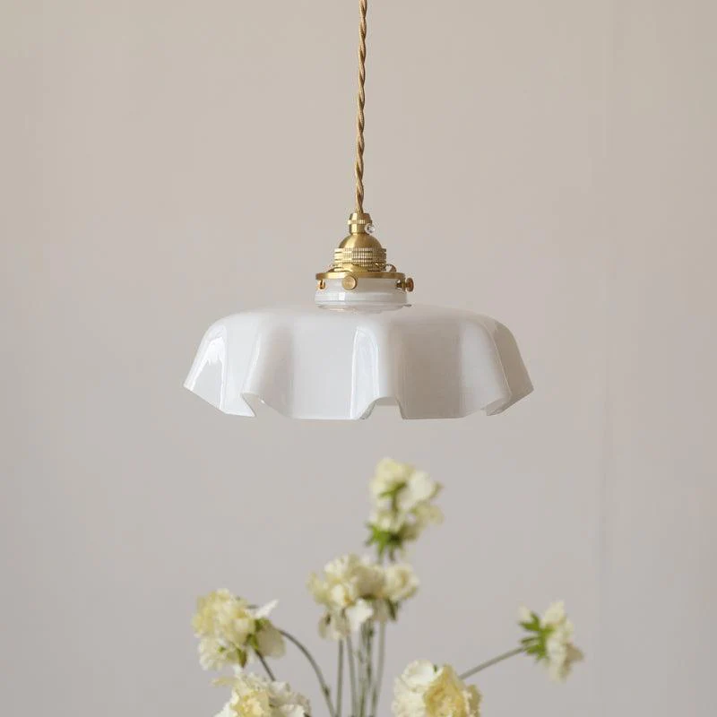Modern Glass Ribbon Edge Pendant Light