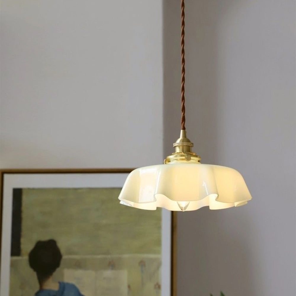 Modern Glass Ribbon Edge Pendant Light