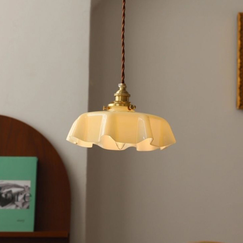 Modern Glass Ribbon Edge Pendant Light