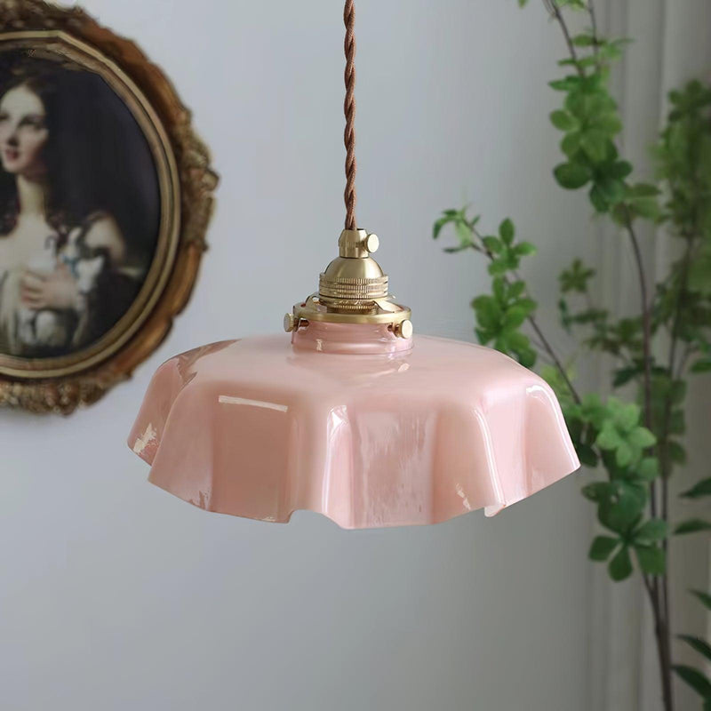 Modern Glass Ribbon Edge Pendant Light