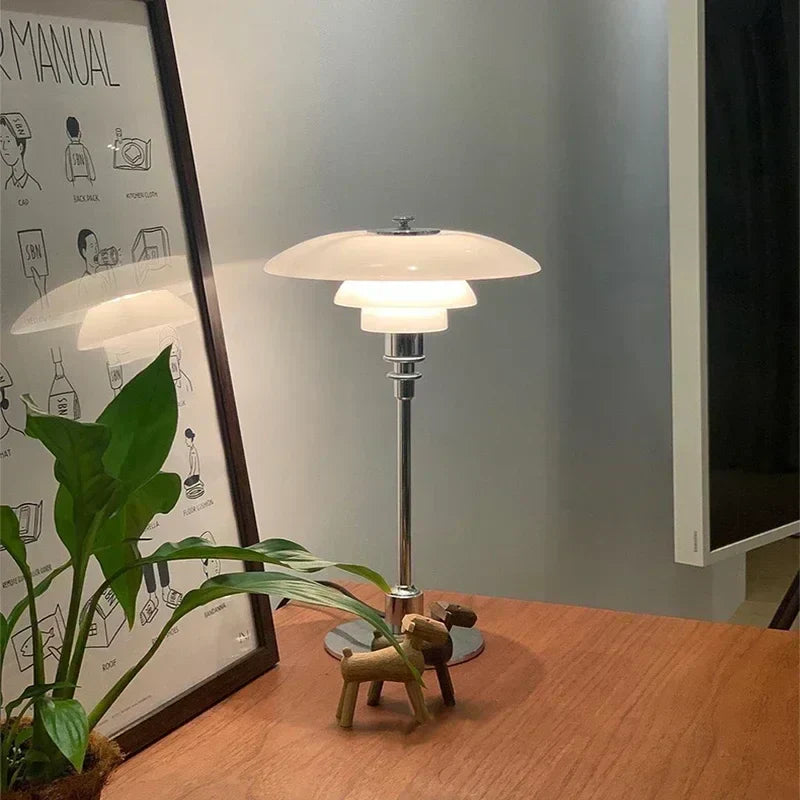 Nordic Glass Table Lamp – Minimalist LED Light for Home
