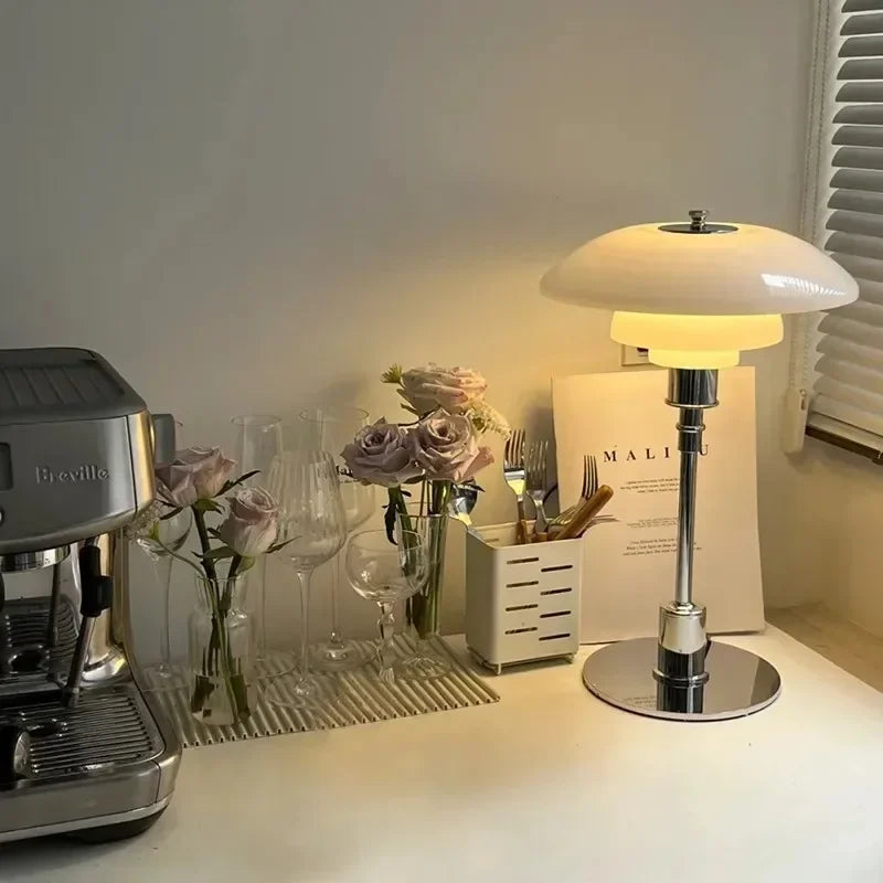 Nordic Glass Table Lamp – Minimalist LED Light for Home