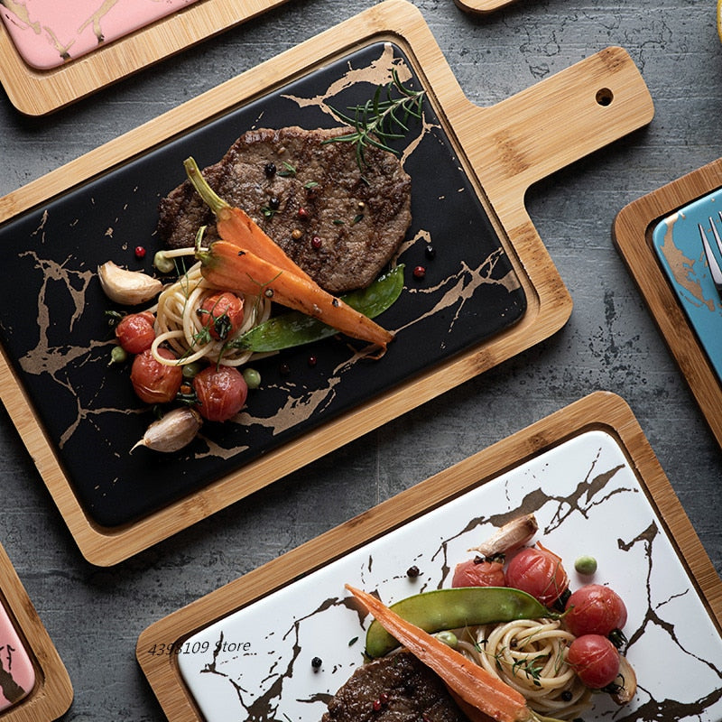 ScandiSlate Ceramic Serving Board – Luxury Platter for Dining