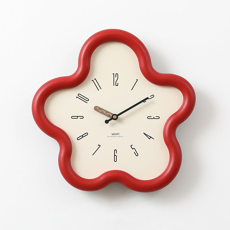 3D floral pendulum clock - silent movement, perfect for bedroom decor