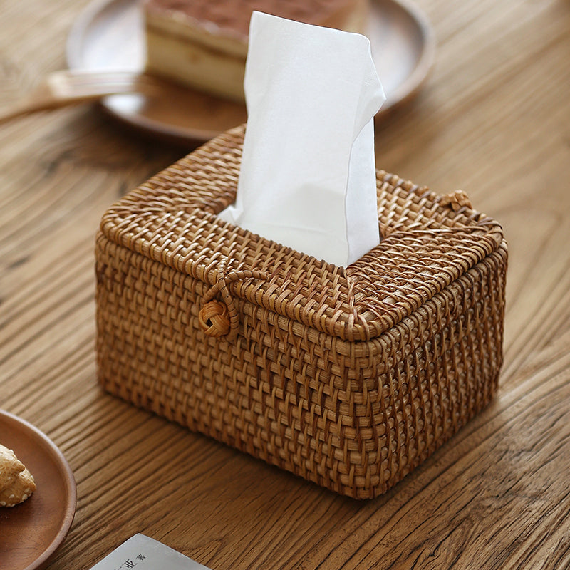 Creative Handmade Woven Rattan Tissue Box