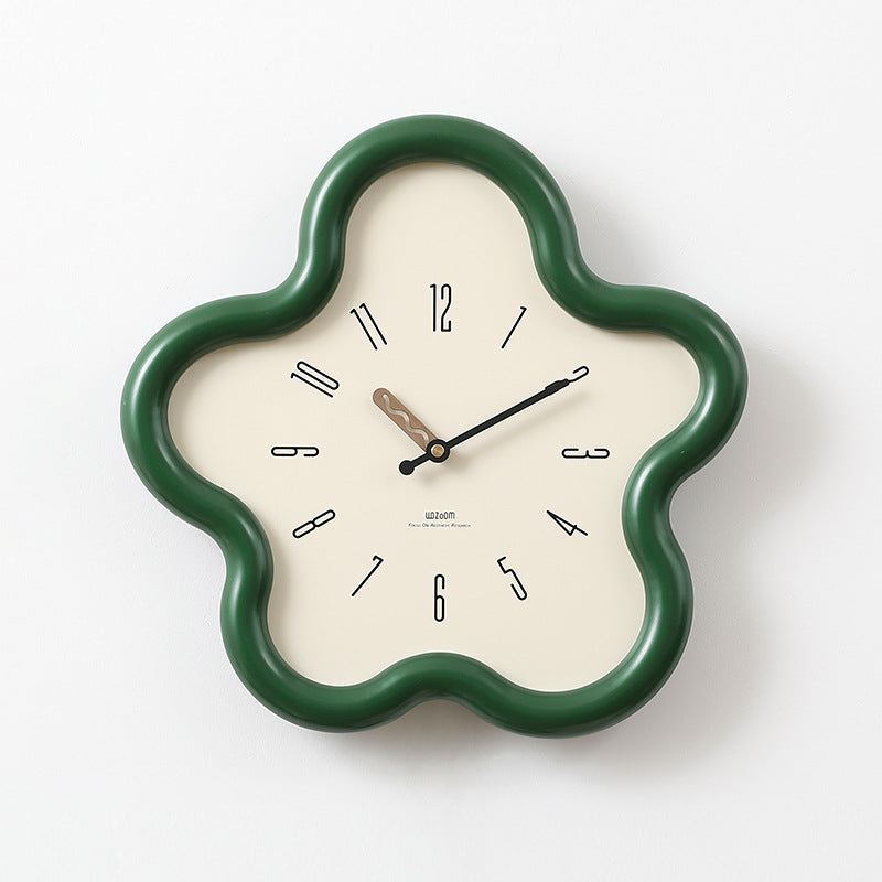 3D floral pendulum clock - silent movement, perfect for bedroom decor