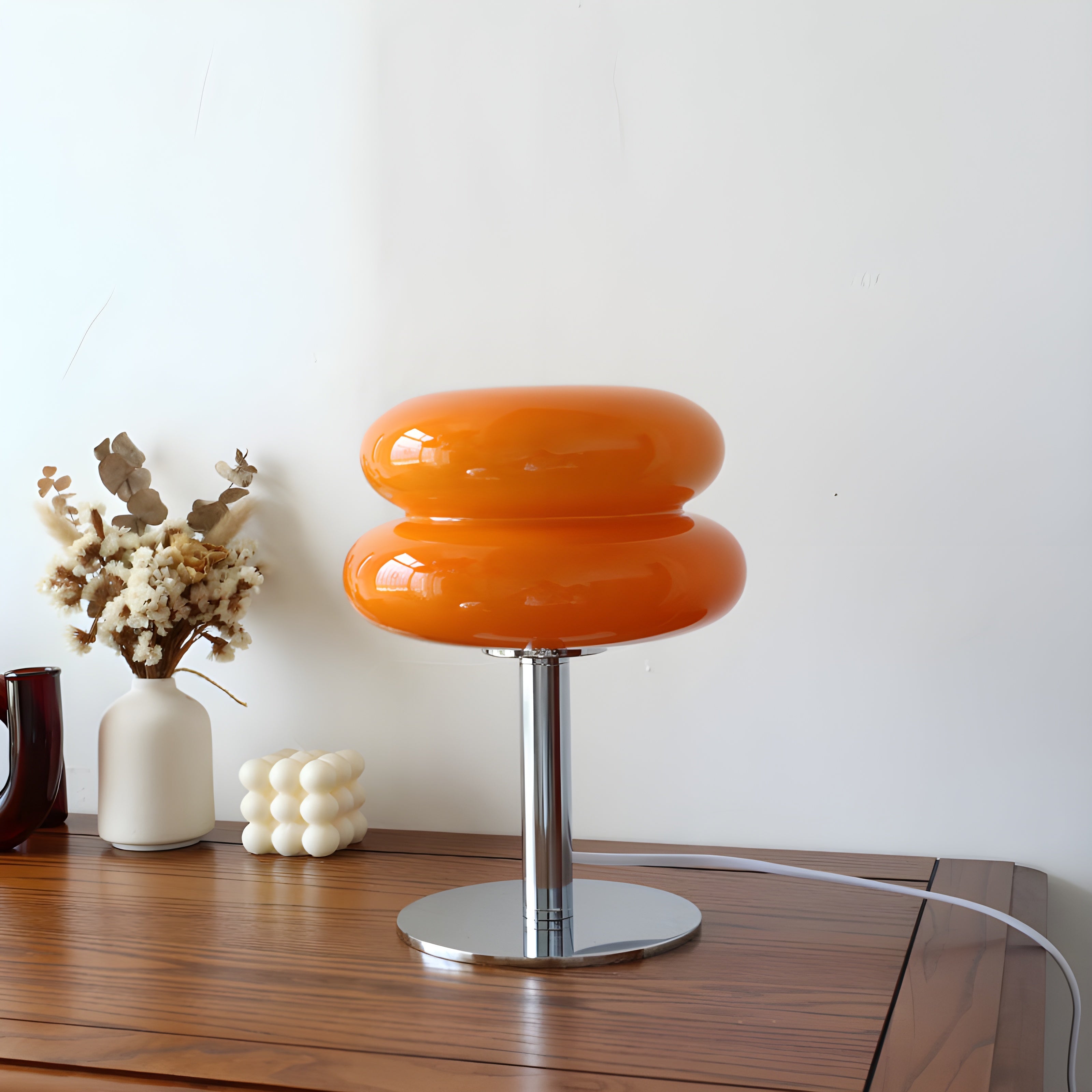 Italian Designer Glass Egg Tart LED Table Lamp for Home Decor