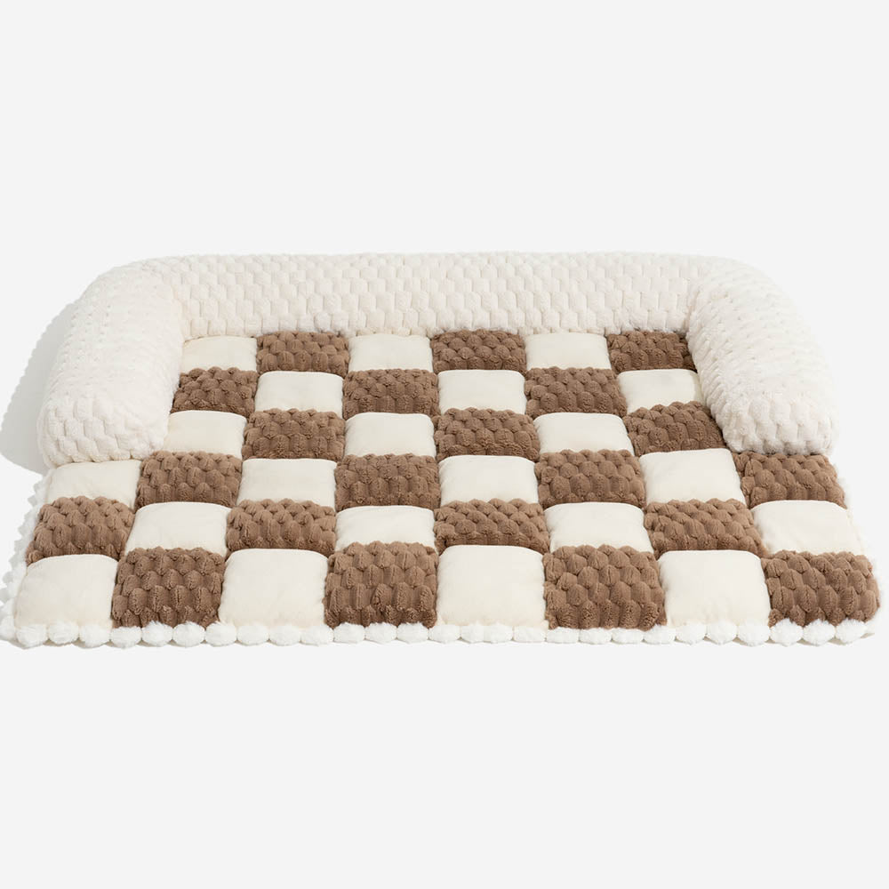 Plaid Cozy Sofa Protector Dog Mat Soft Fleece Anti Slip