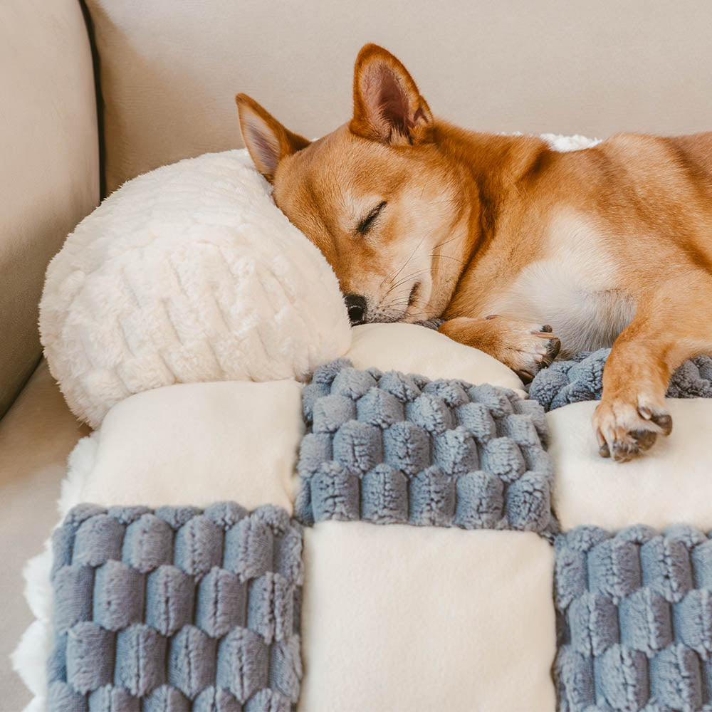 Plaid Cozy Sofa Protector Dog Mat Soft Fleece Anti Slip