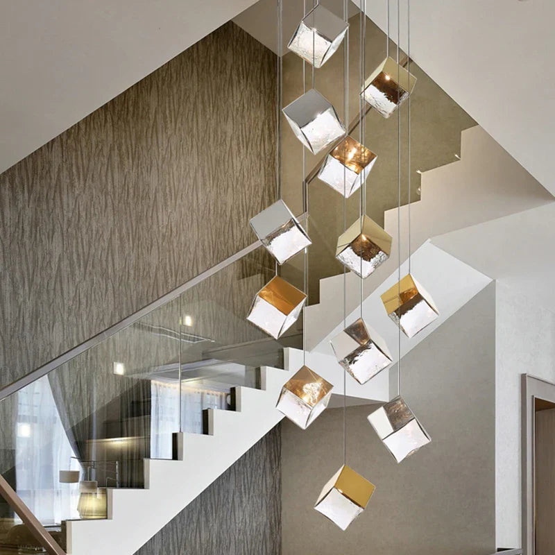 Robox Chandelier – Scandinavian LED Pendant Light with Frosted Glass & Stainless Steel