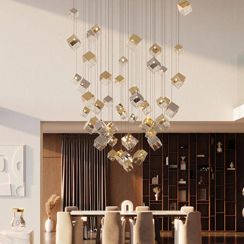 Robox Chandelier – Scandinavian LED Pendant Light with Frosted Glass & Stainless Steel
