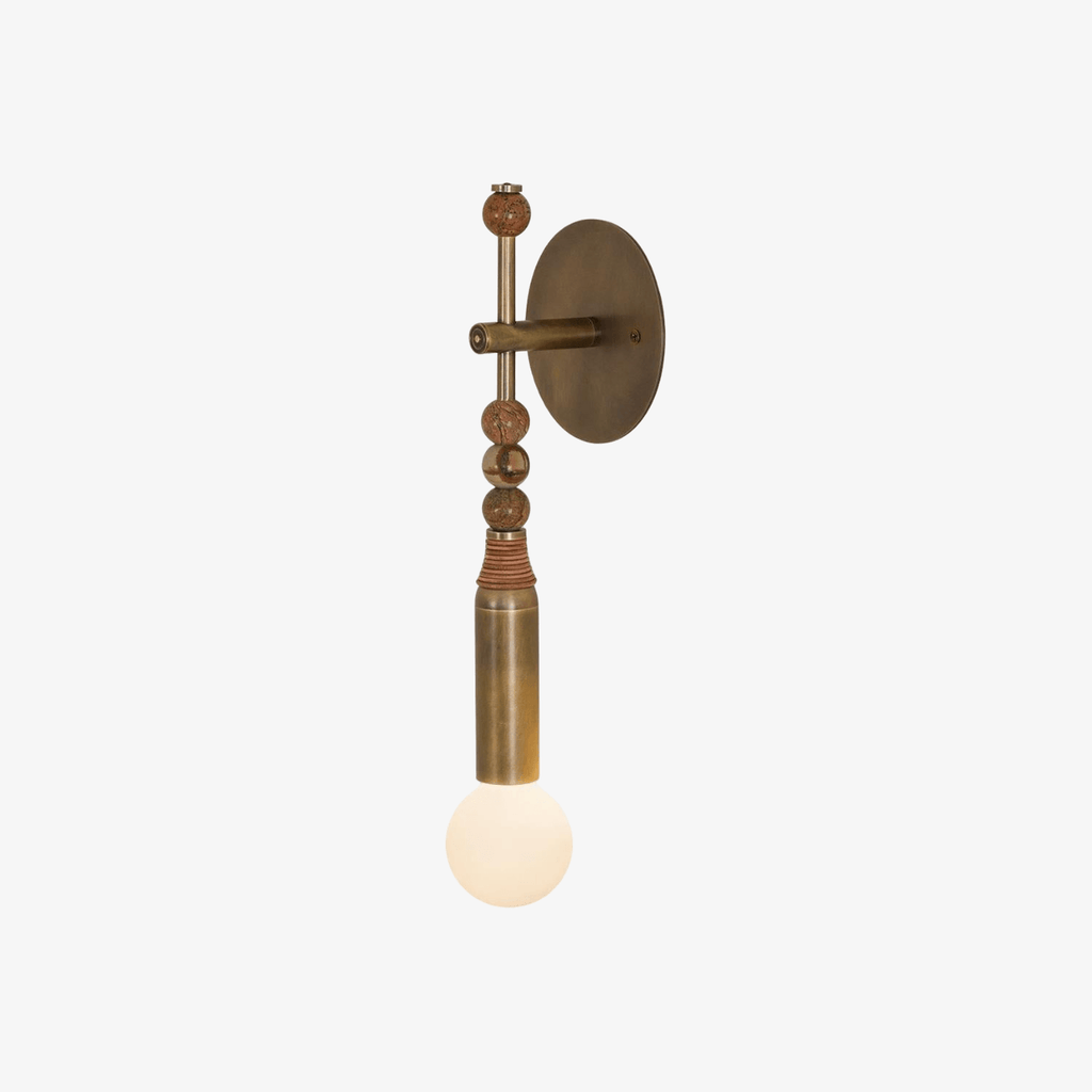 Persepolis-Inspired Marble & Brass Wall Sconce