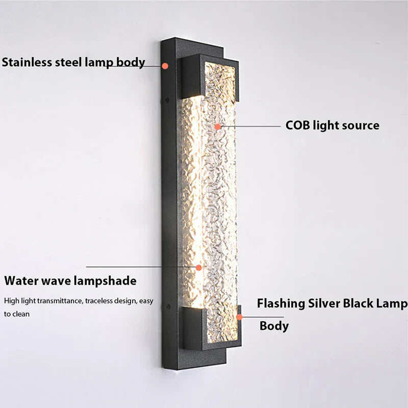 Waldron - Modern Stainless Steel LED Wall Light with Glass
