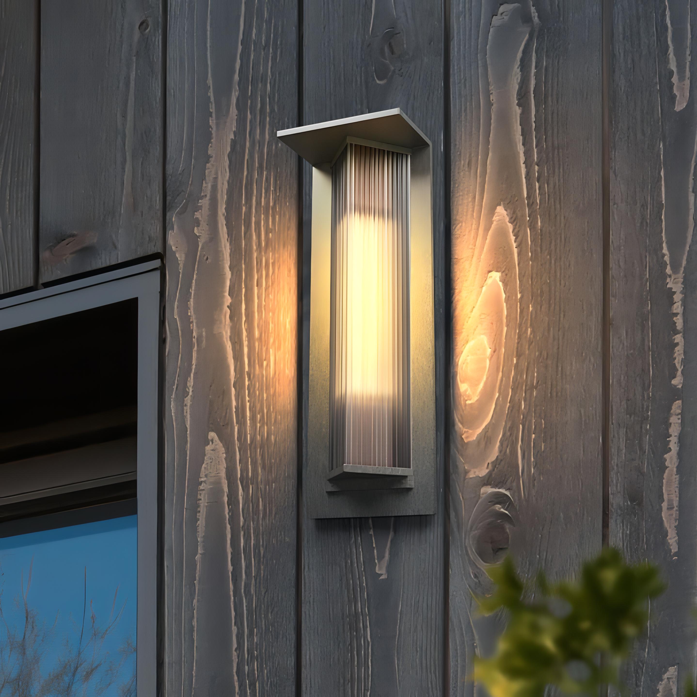 Kalino Black Modern Patterned Glass Waterproof Wall Light