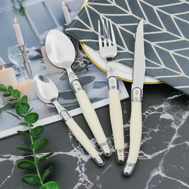 IvoryElegance – Luxury Laguiole Cutlery Set in Stainless Steel