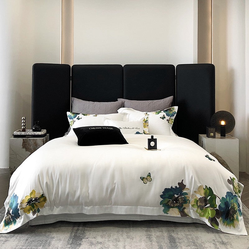 Celeste Duvet Cover Set – 1000 TC Egyptian Cotton with Elegant Embroidered Detailing