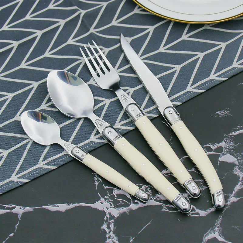 IvoryElegance – Luxury Laguiole Cutlery Set in Stainless Steel