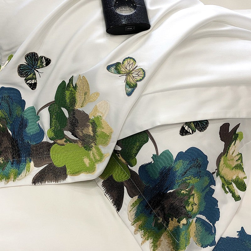 Celeste Duvet Cover Set – 1000 TC Egyptian Cotton with Elegant Embroidered Detailing