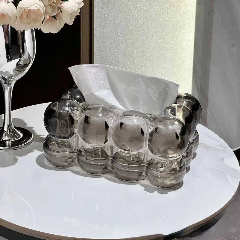 LumiScape Tissue Box – Sculptural Acrylic Design Elegance