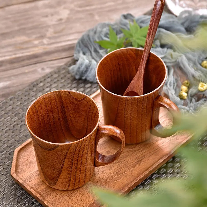 TimberBrew Wooden Mug – Handcrafted Hardwood Rustic Elegance