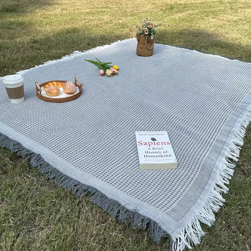 Boho Picnic Blanket with Tassels