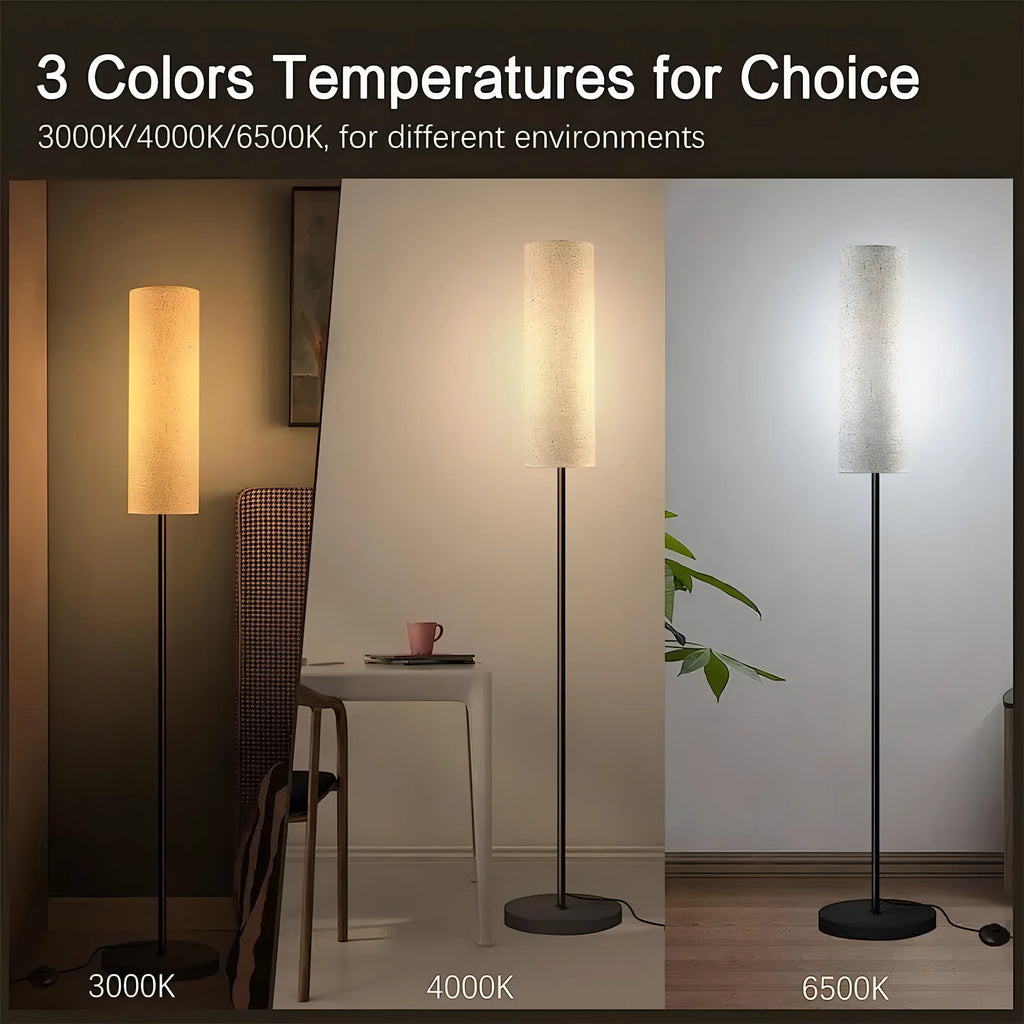 Oliver Round Modern Floor Lamp with Dimmable E27 Bulb