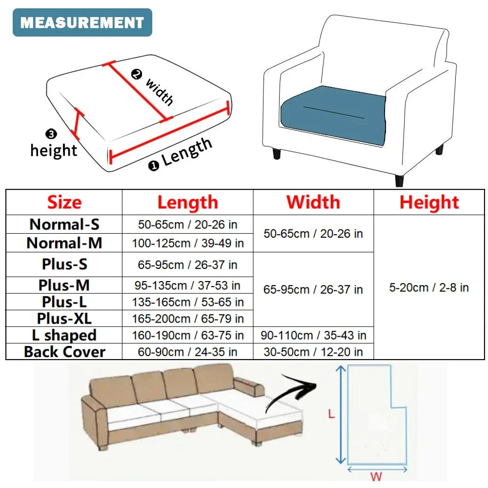Thick Jacquard Stretch Sofa Cushion Cover – Anti-Slip and Splash Resistant