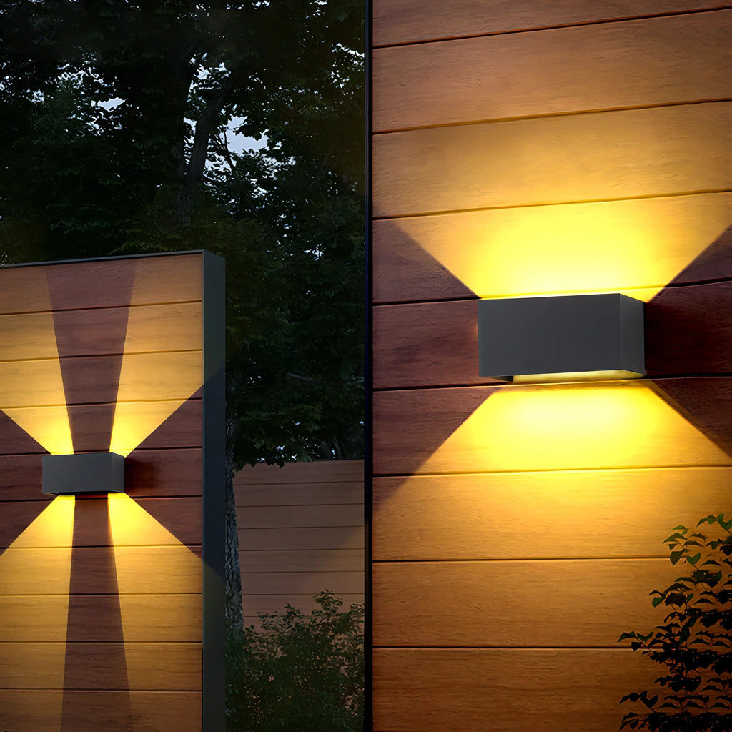 Aryanna - Modern Black Rectangle Up/Down Outdoor Light