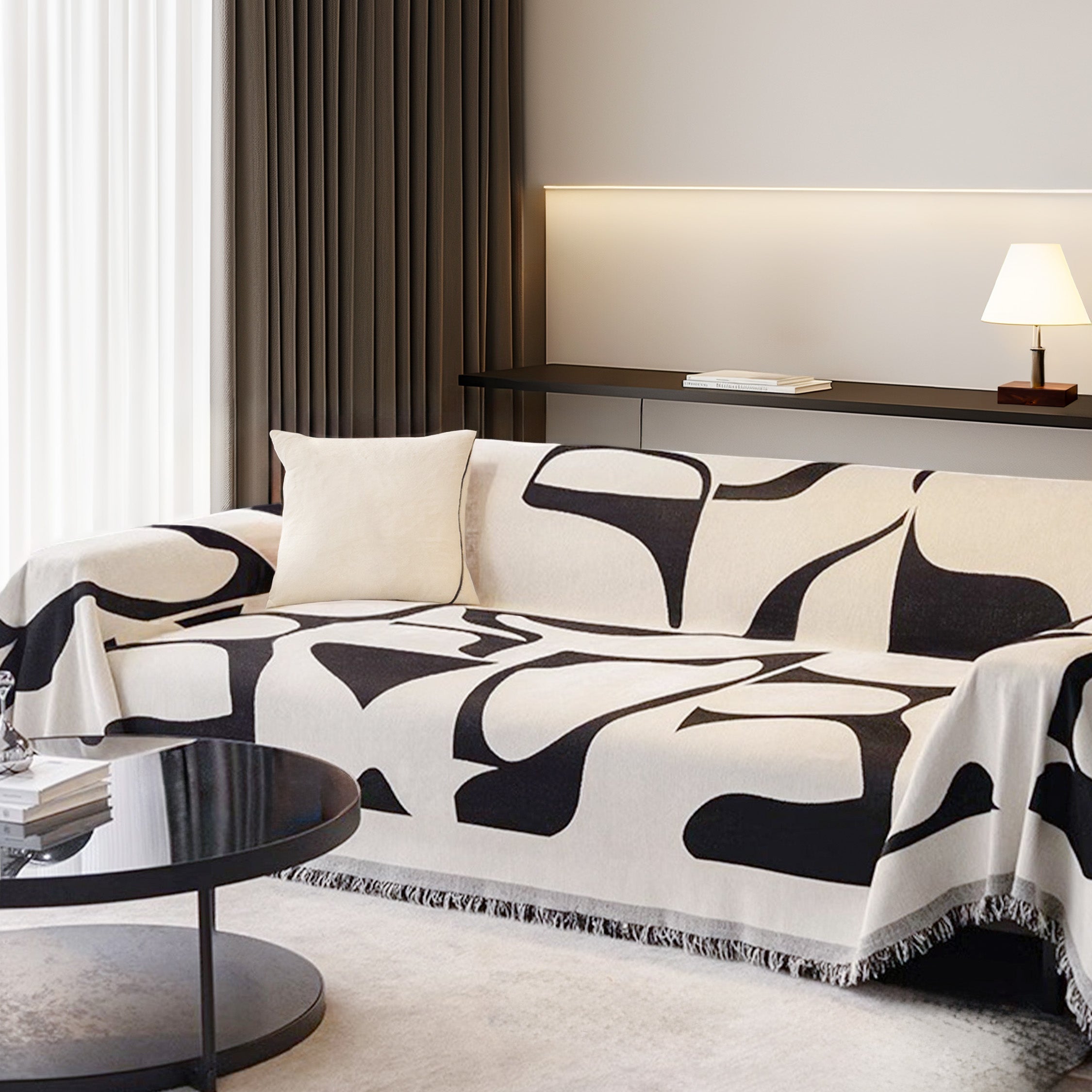 Modern White Monochrome Chic Cover - Modern, Stylish & Durable Sofa Protection