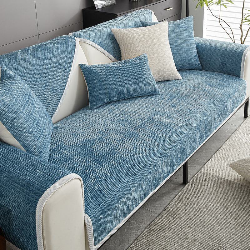 Waterproof Antimicrobial Simple Chenille Fabric Couch Cover