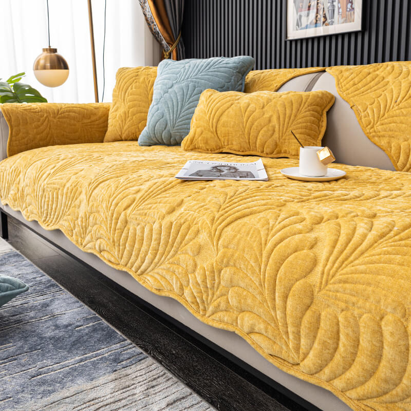 Leaf Cotton Mat Anti-scratch Protective Couch Cover 70x210
