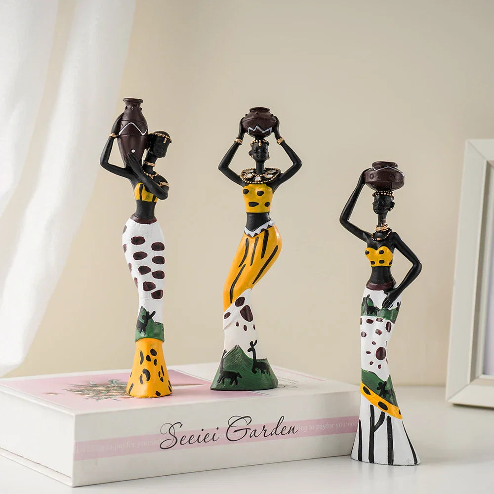 3 Pcs Oluwo Harvest Guardians Colorful Handcrafted Figures
