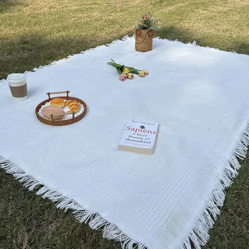 Boho Picnic Blanket with Tassels