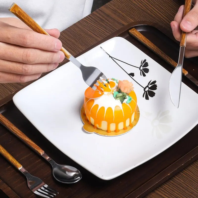 WaldenGrace Luxury Cutlery Set with Wooden Handles