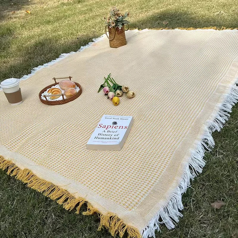 Boho Picnic Blanket with Tassels