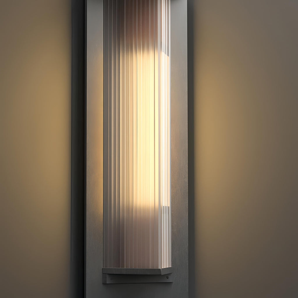 Kalino Black Modern Patterned Glass Waterproof Wall Light