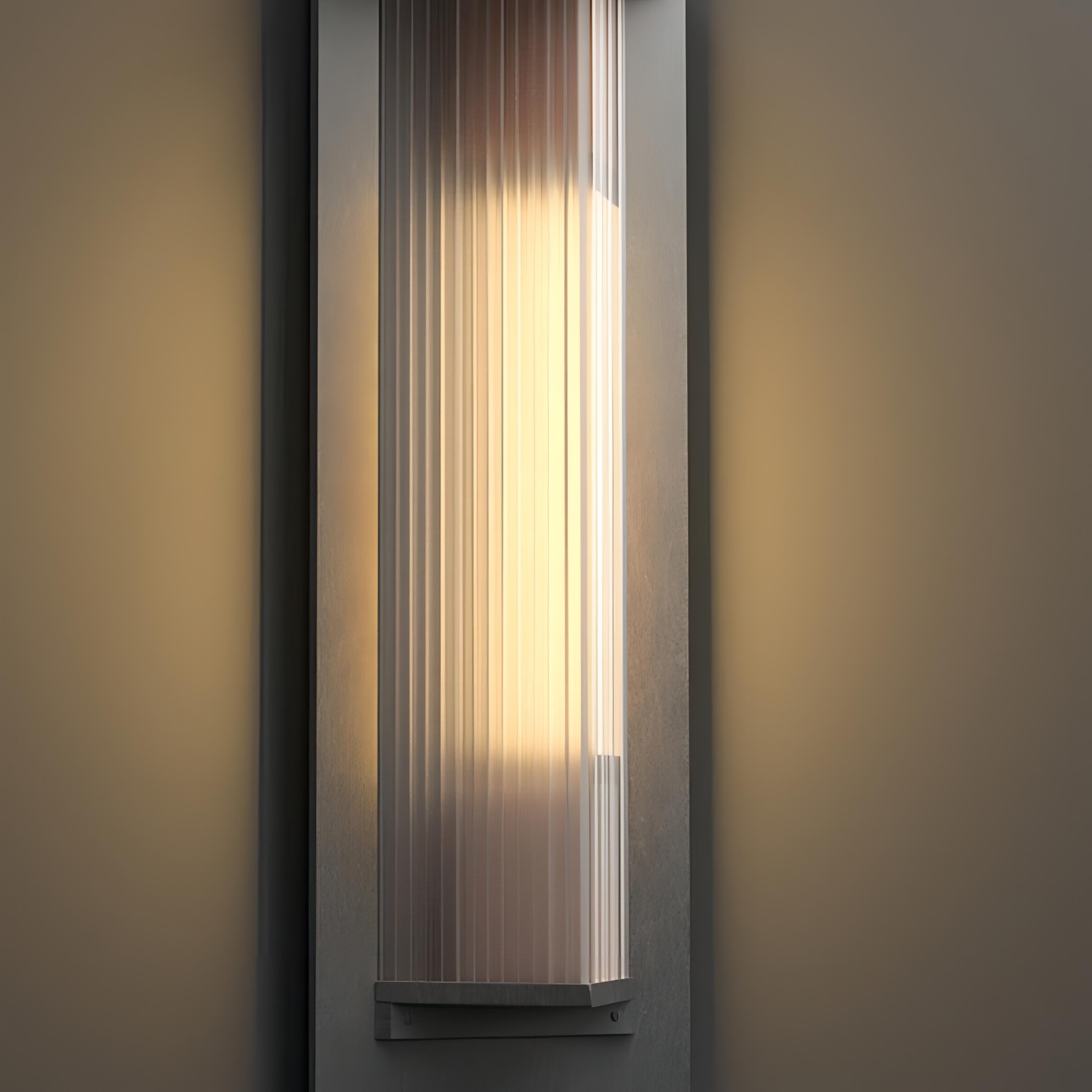 Kalino Black Modern Patterned Glass Waterproof Wall Light