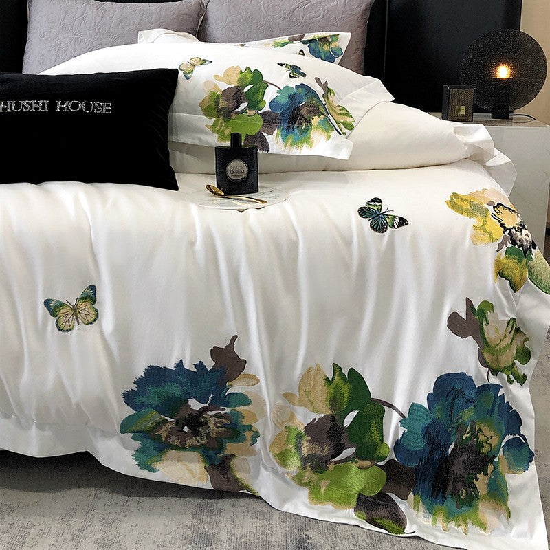 Celeste Duvet Cover Set – 1000 TC Egyptian Cotton with Elegant Embroidered Detailing