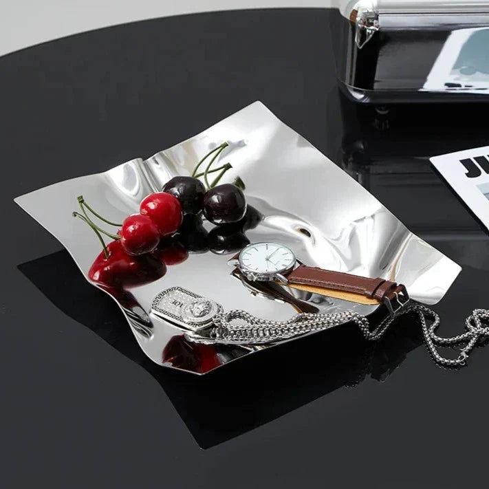 Eclipse Nouveau Storage Tray - Modern Stainless Steel Design