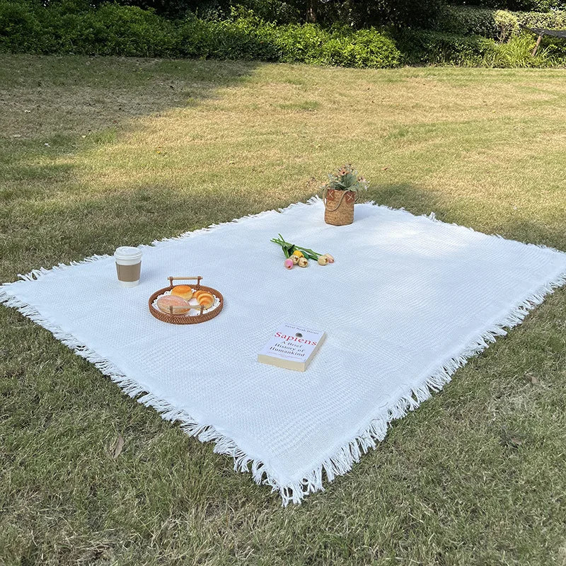 Boho Picnic Blanket with Tassels